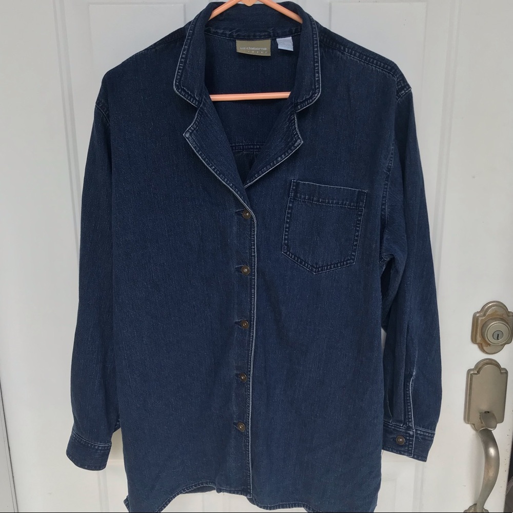 Liz Claiborne Jean button up shirt size large